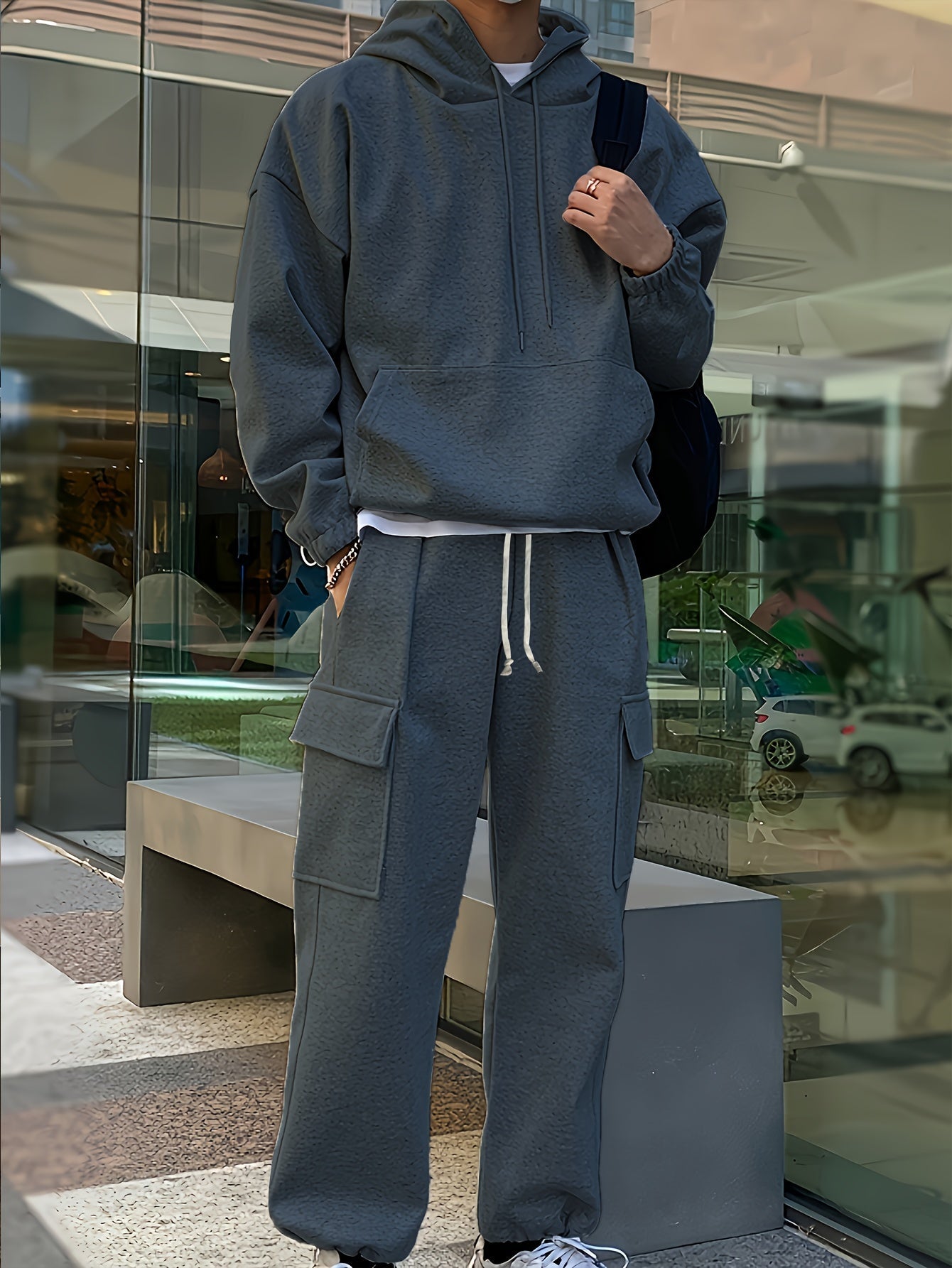 Men's Two Piece Tracksuit Basic Streetwear Cargo