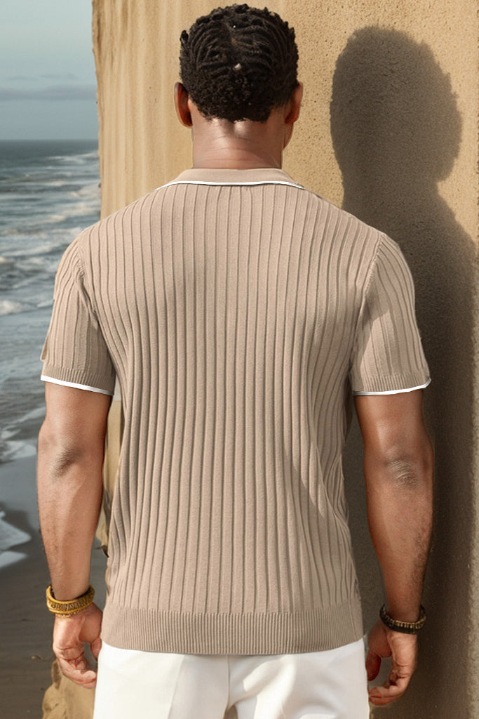 Aule Rib Knit Polo Shirt