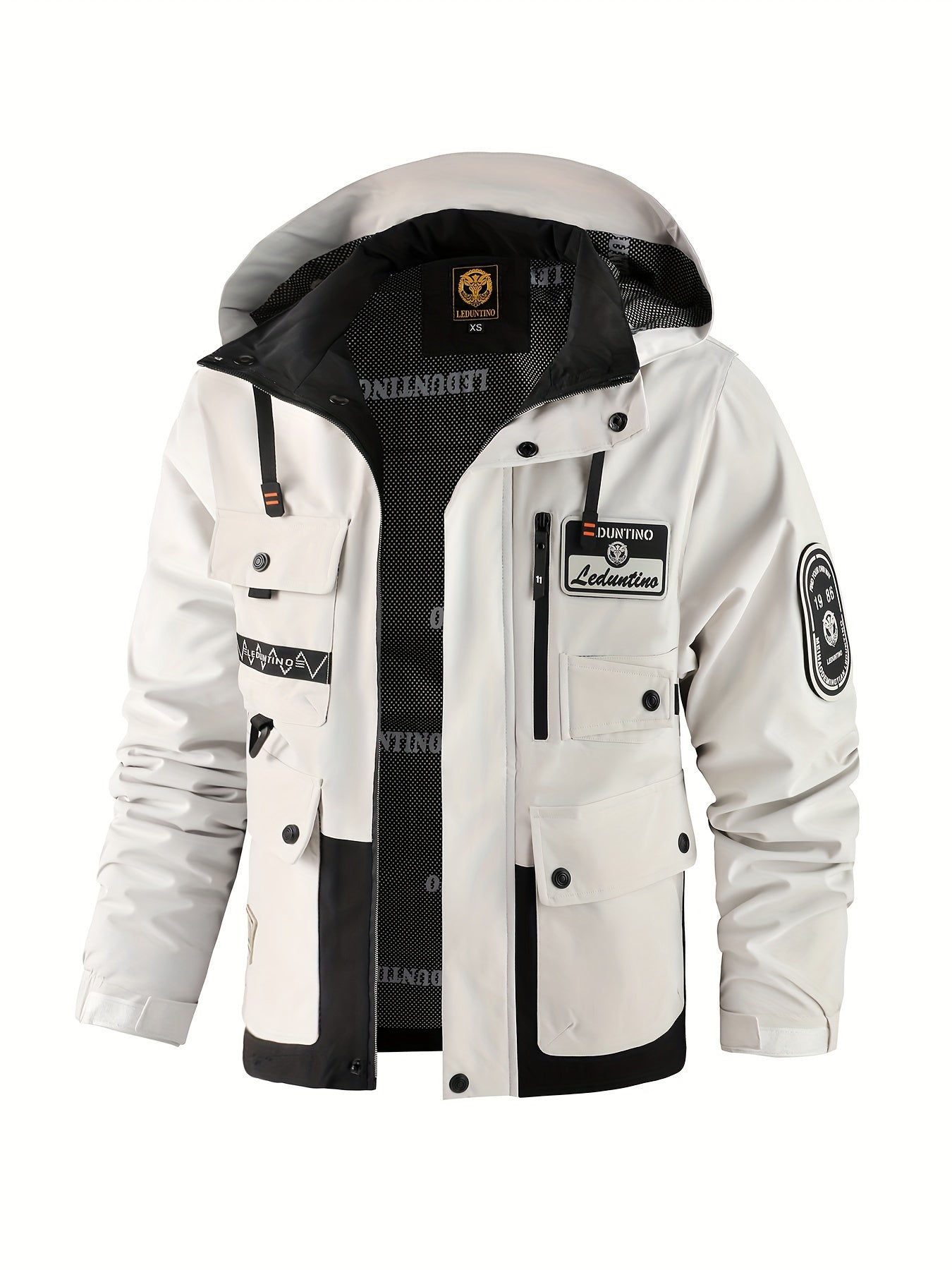 Men's Hooded Jacket Men's Outdoor Warm Storm Jacket Casual Multi-Pocket Cargo Jacket