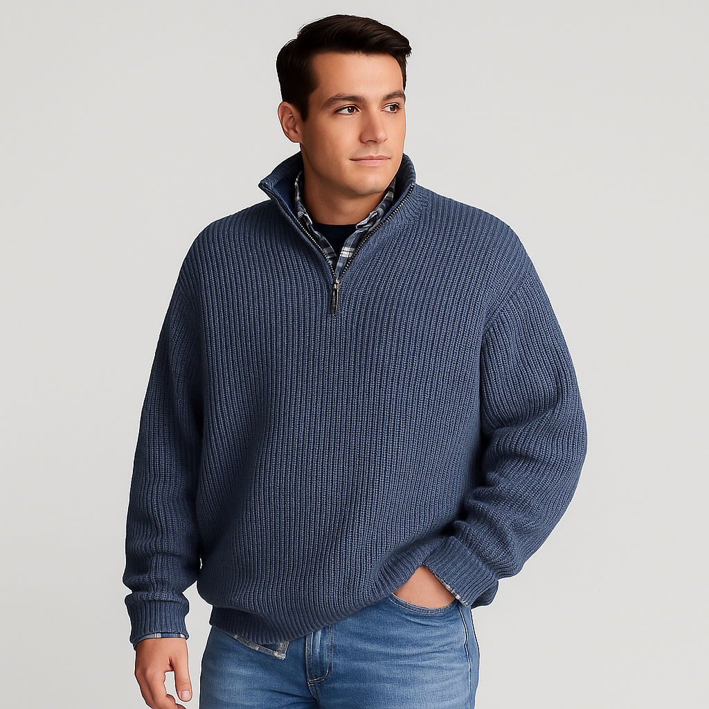 Elegant Men’s Wool Sweater – Classic Autumn Knitwear
