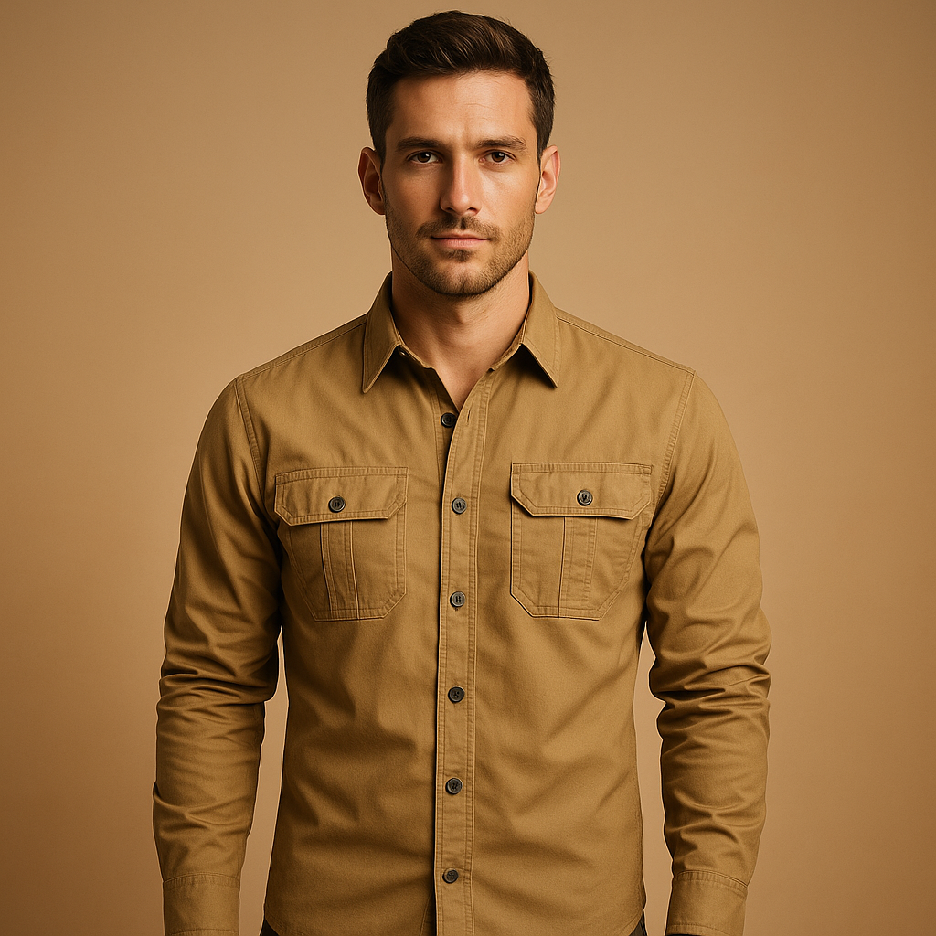 Cotton Cargo Shirt Blouse with Pockets for Men | Dorian