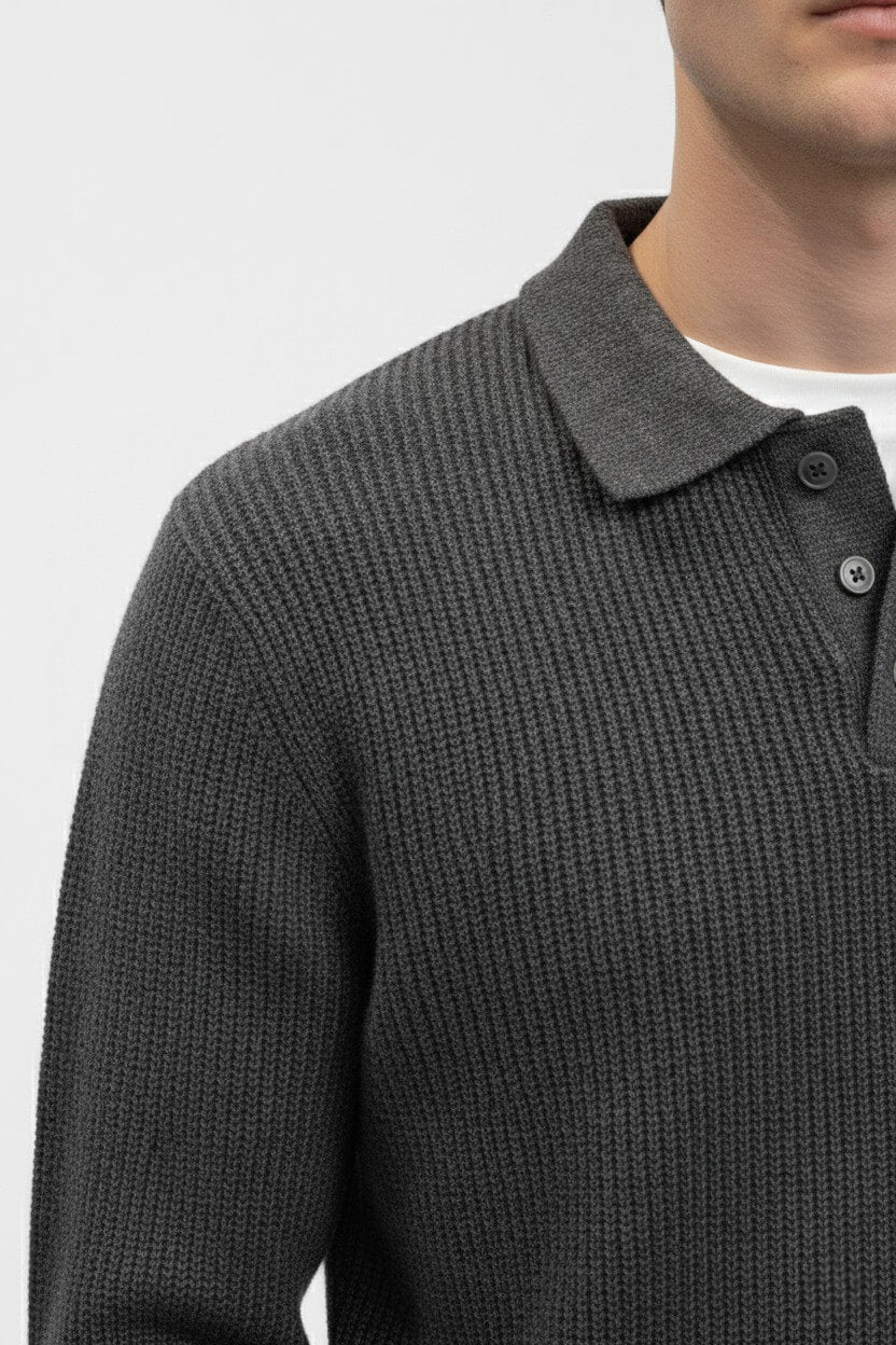 Dasfirin | Men’s Knitted Jumper – Polo Collar High Stretch Autumn Winter