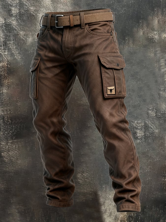 Vladan Men’s Multi-Pocket Trousers | Utility Brown Cargo Pants