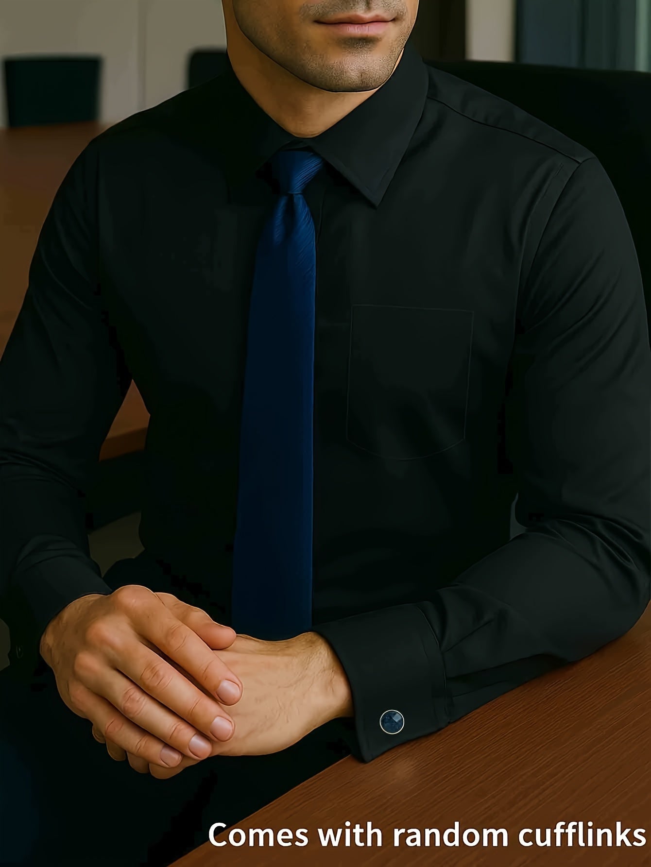 Men’s French Cuff Dress Striped Shirt Blouse | Double Cuff Formal Business Shirt