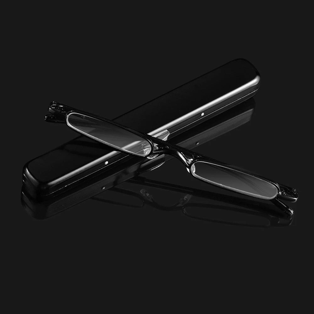 Elegant Ultra-Thin Reading Glasses with Metal Frame Portable Mini