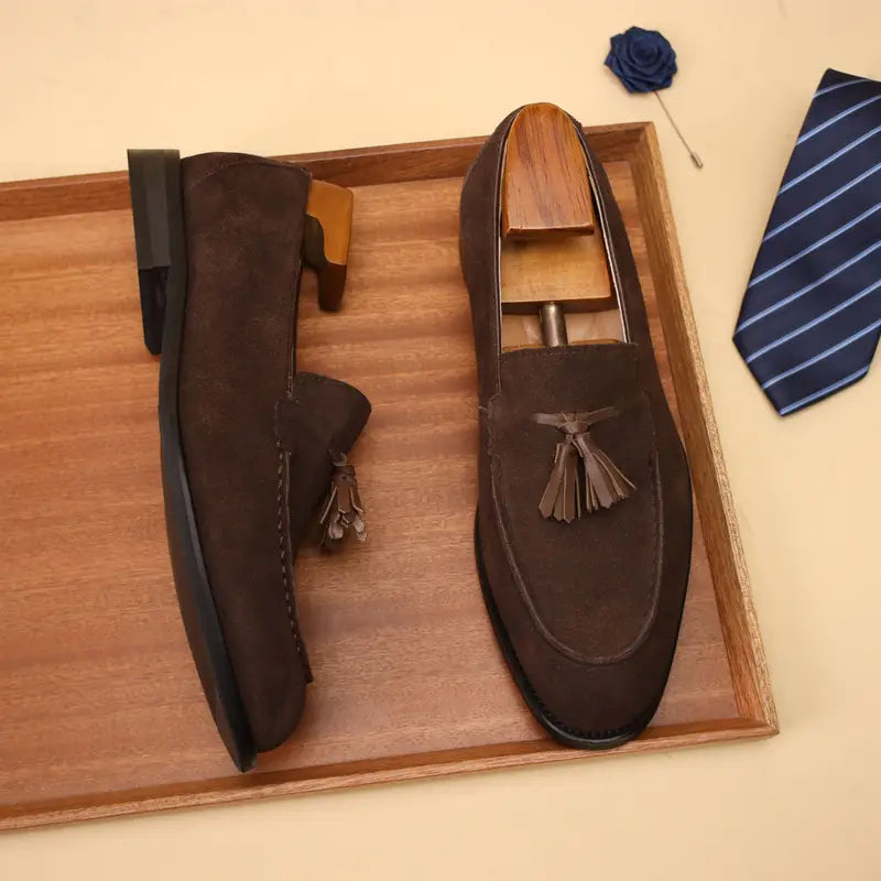 Men's Vintage Dress Loafers – Premium Top Grain Cowhide Leather Anti-Slip