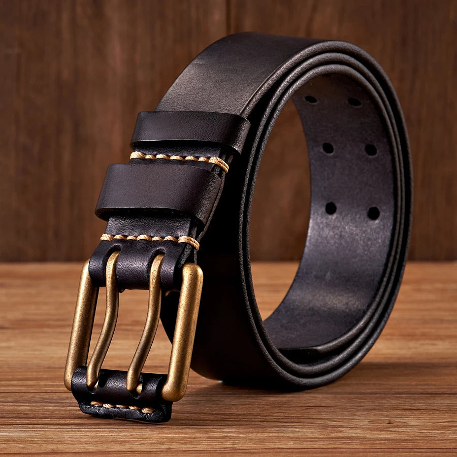 The Lancaster Belt – Double-Pin Vintage Leather Design