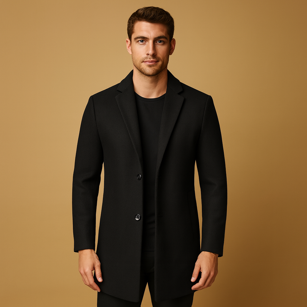 Men’s Long Trench Coat | Two-Button Classic Overcoat