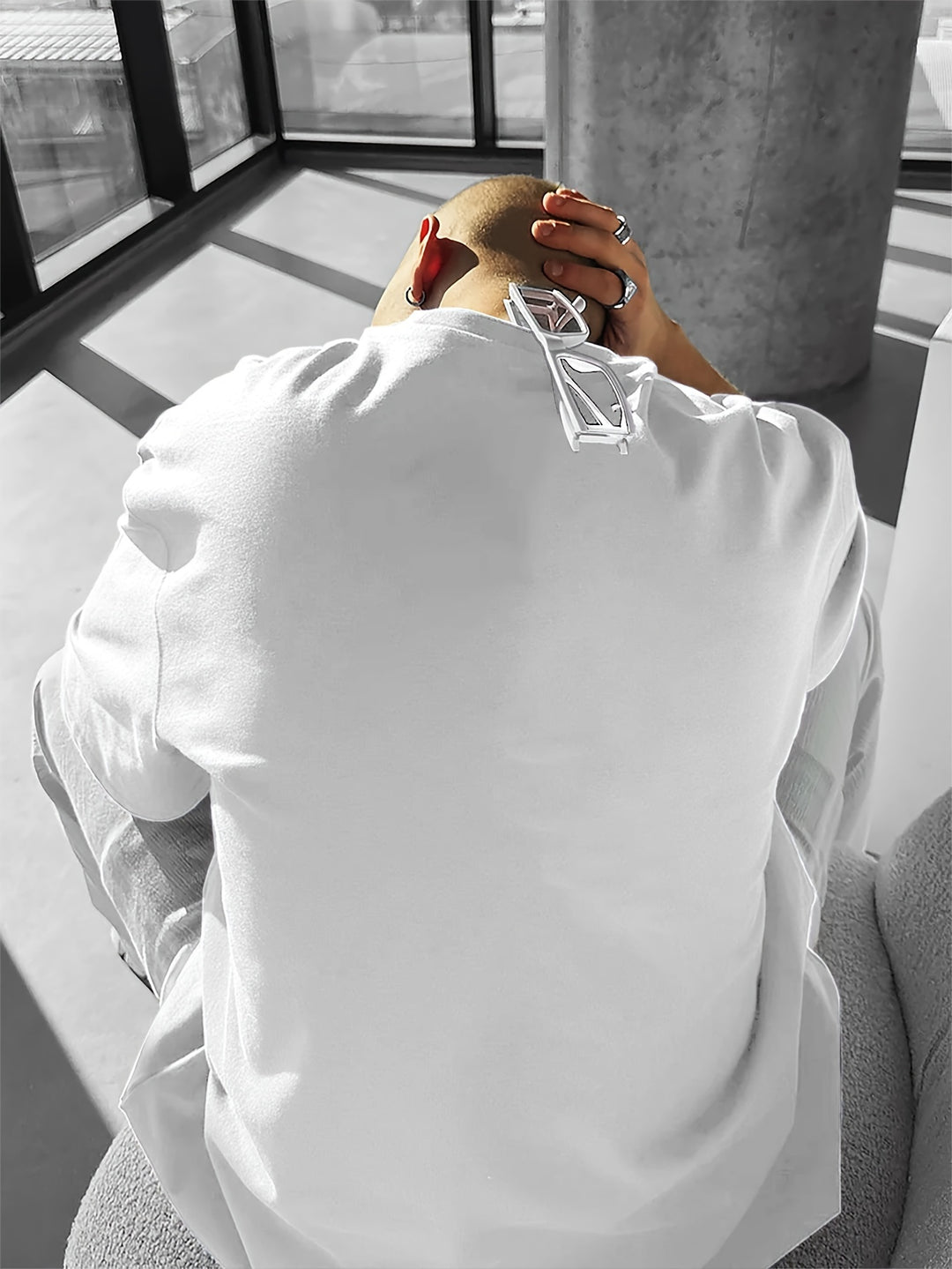 Men’s T-Shirt | Rose Print & Loose Fit | Crew Neck | Summer Style