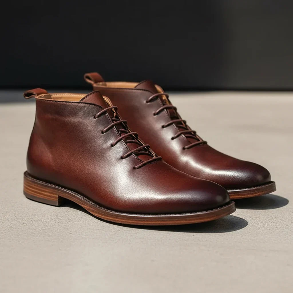 Robbin – Hand-Finished Genuine Leather Ankle Boots for Men
