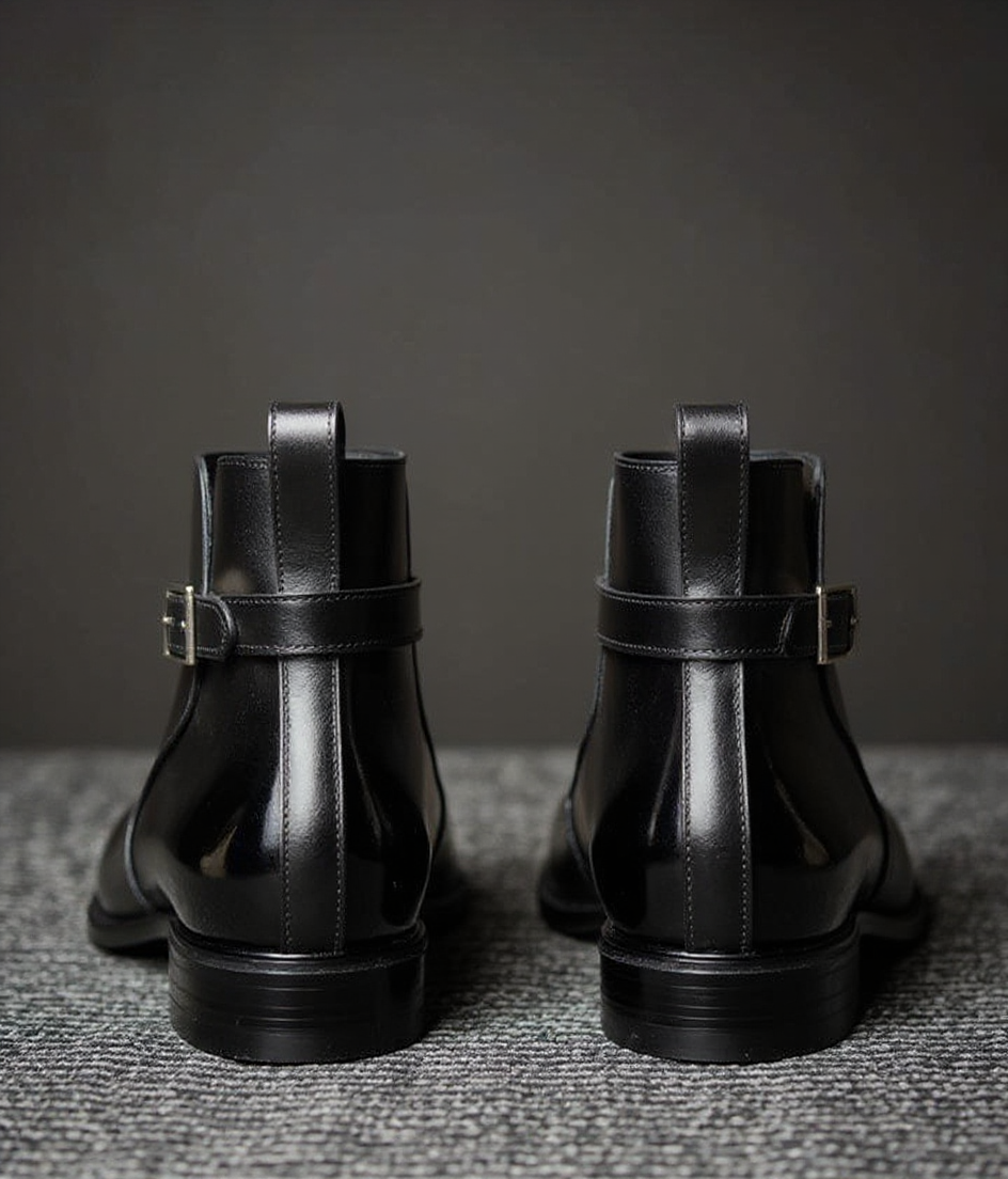 Black Leather Alvor Jodhpur Boots – Men’s Classic Slip-On Ankle Boots