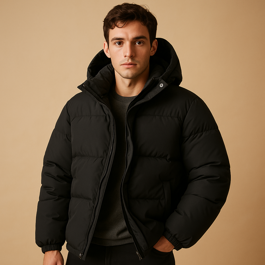 Milan Men’s Hooded Puffer Jacket – Lightweight Quilted Winter Coat