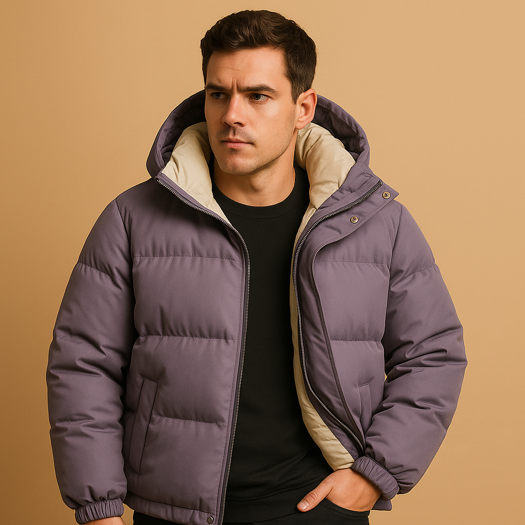 Milan Men’s Hooded Puffer Jacket – Lightweight Quilted Winter Coat