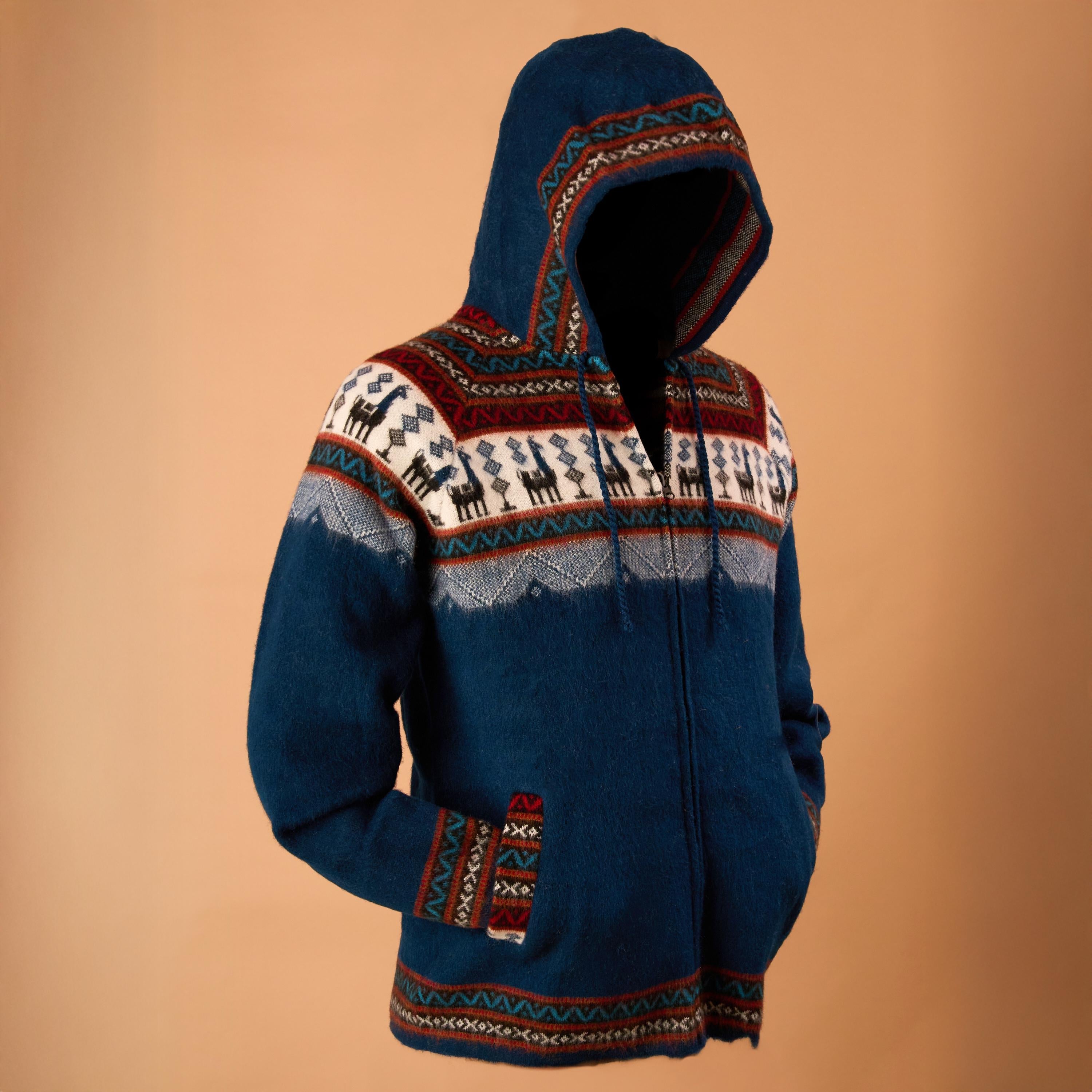 Cozy Alpaca Wool Blend Hooded Jacket | Unisex Winter Coat