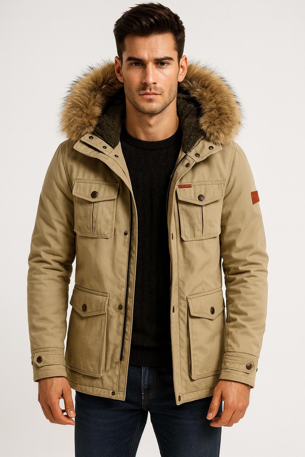 Men’s Heavy Hooded Parka | Winter Coat, Warm Tactical Windproof Jacket