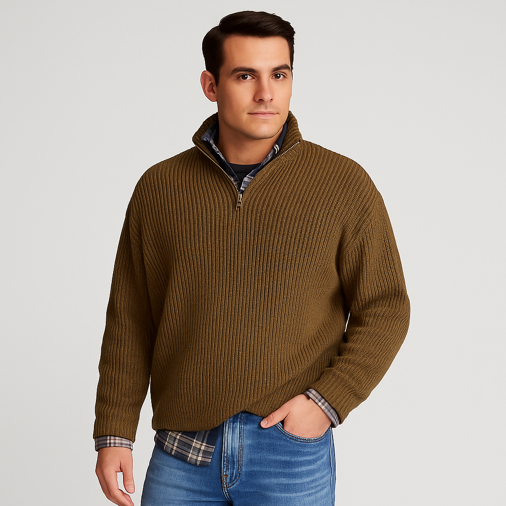 Elegant Men’s Wool Sweater – Classic Autumn Knitwear
