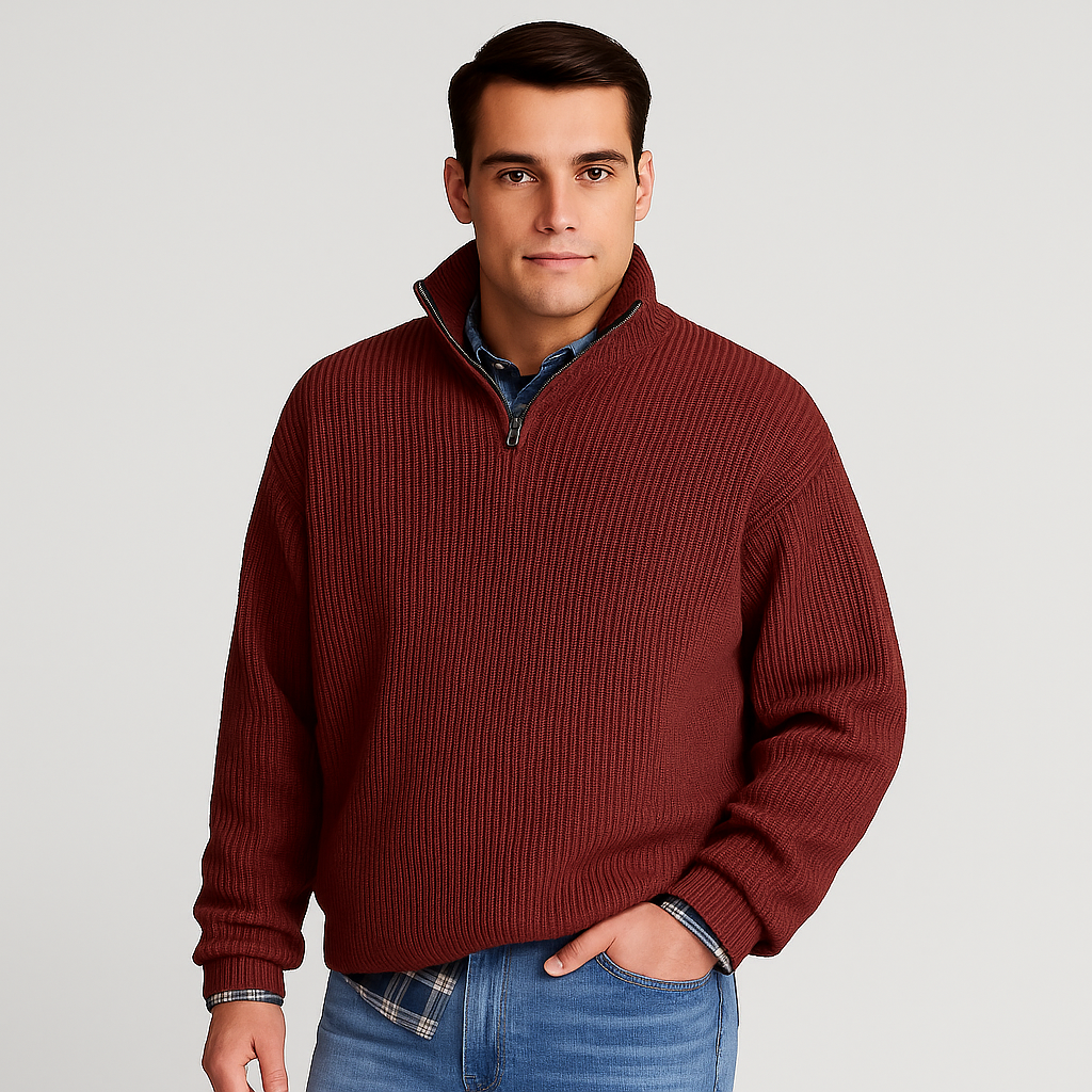 Elegant Men’s Wool Sweater – Classic Autumn Knitwear