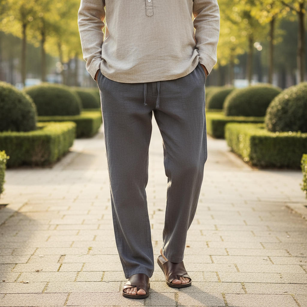 Vero Men’s Linen Trousers | Lightweight Breathable Pants