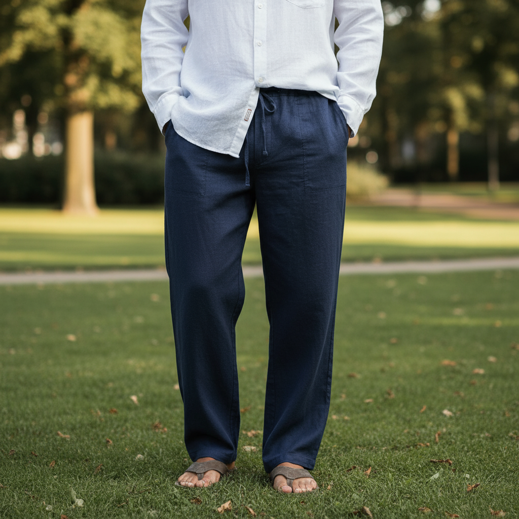 Vero Men’s Linen Trousers | Lightweight Breathable Pants