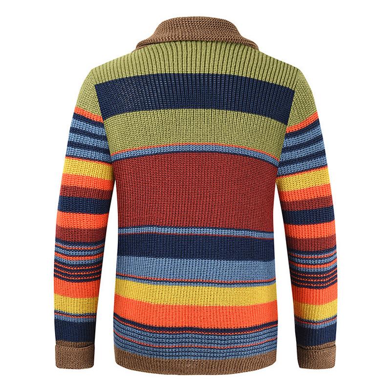 Men’s Colorblock Lapel Sweater Jacket – Modern Knit Design with Timeless Style