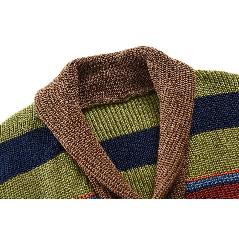 Men’s Colorblock Lapel Sweater Jacket – Modern Knit Design with Timeless Style