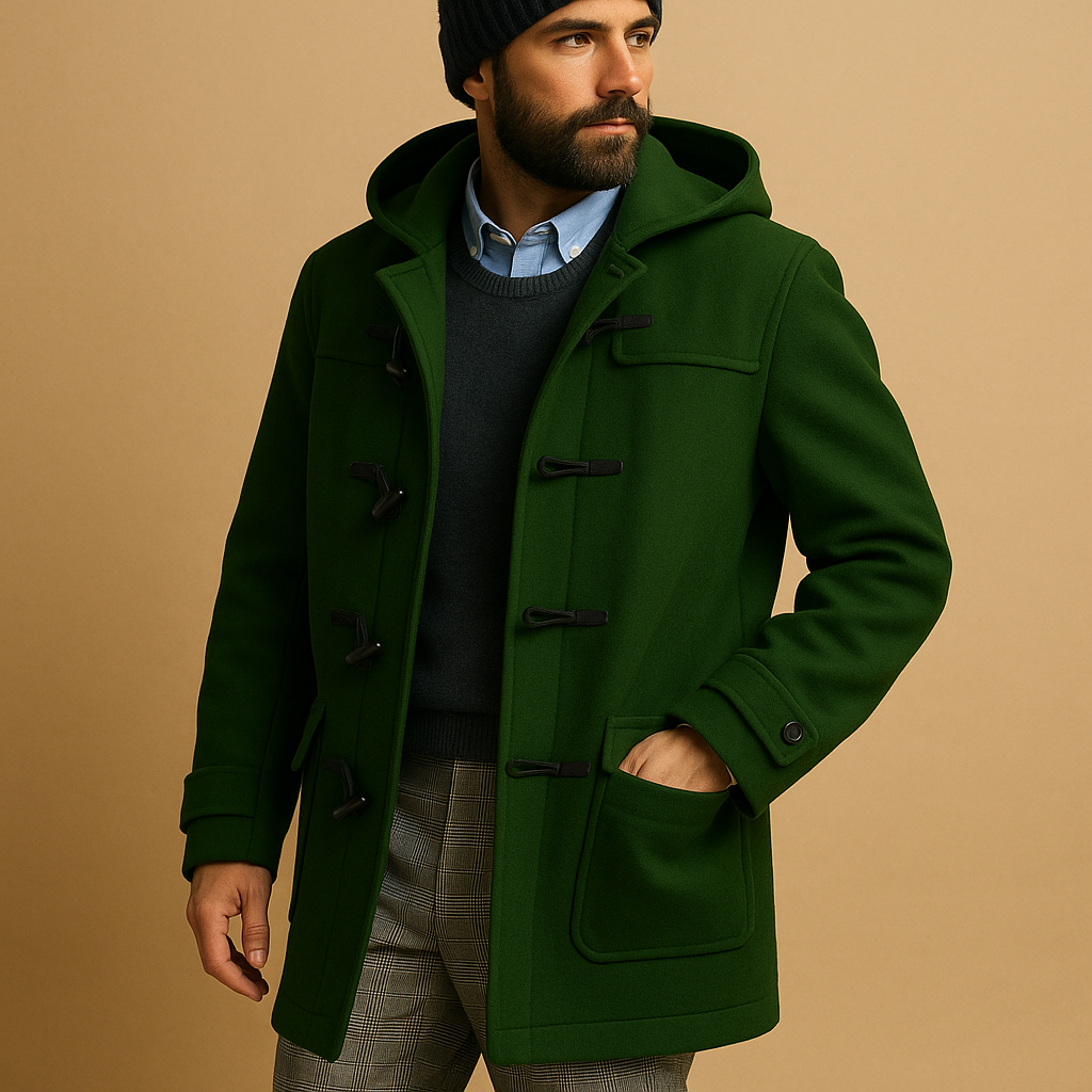 Long Wool Blend Coat for Men – Casual Elegance for Winter