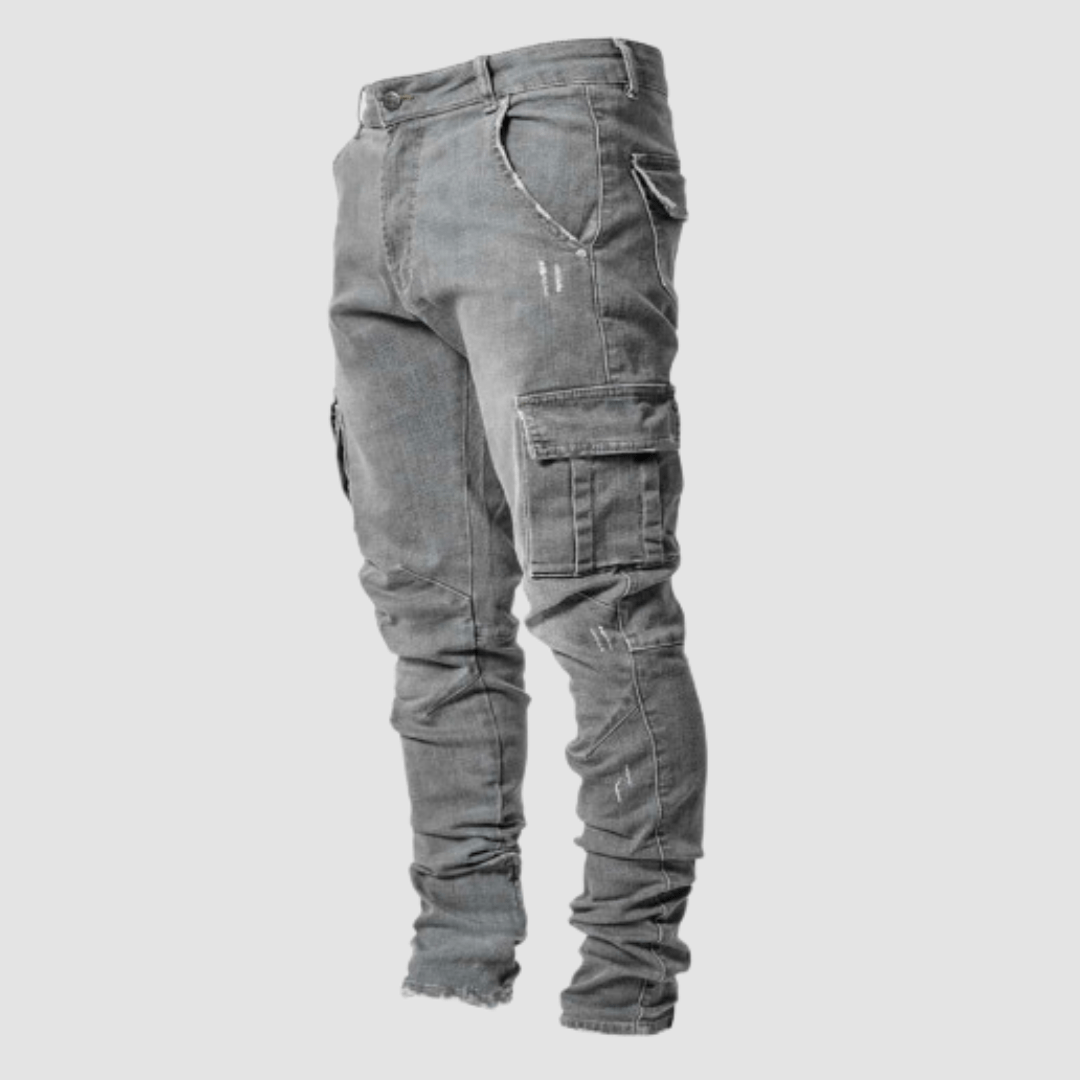Stretch Cargo Jeans for Men – Casual Denim Utility Style