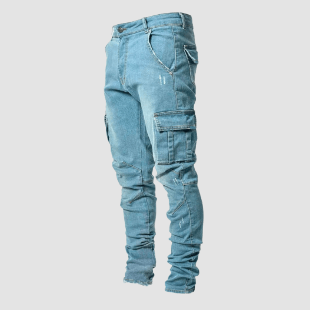 Stretch Cargo Jeans for Men – Casual Denim Utility Style