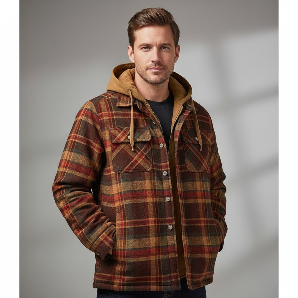 Men’s Warm Winter Jacket with Hood – Classic Hooded Coat