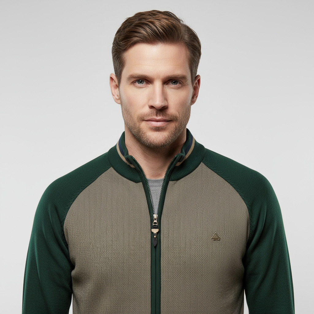 Tom Adams Striped Zipper Cardigan – Men’s Knit Sweater Jacket