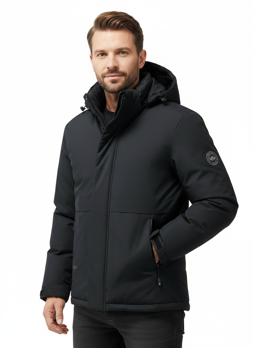 Men’s Puffer Winter Jacket – Thick Warm Hooded Coat for Everyday Wear