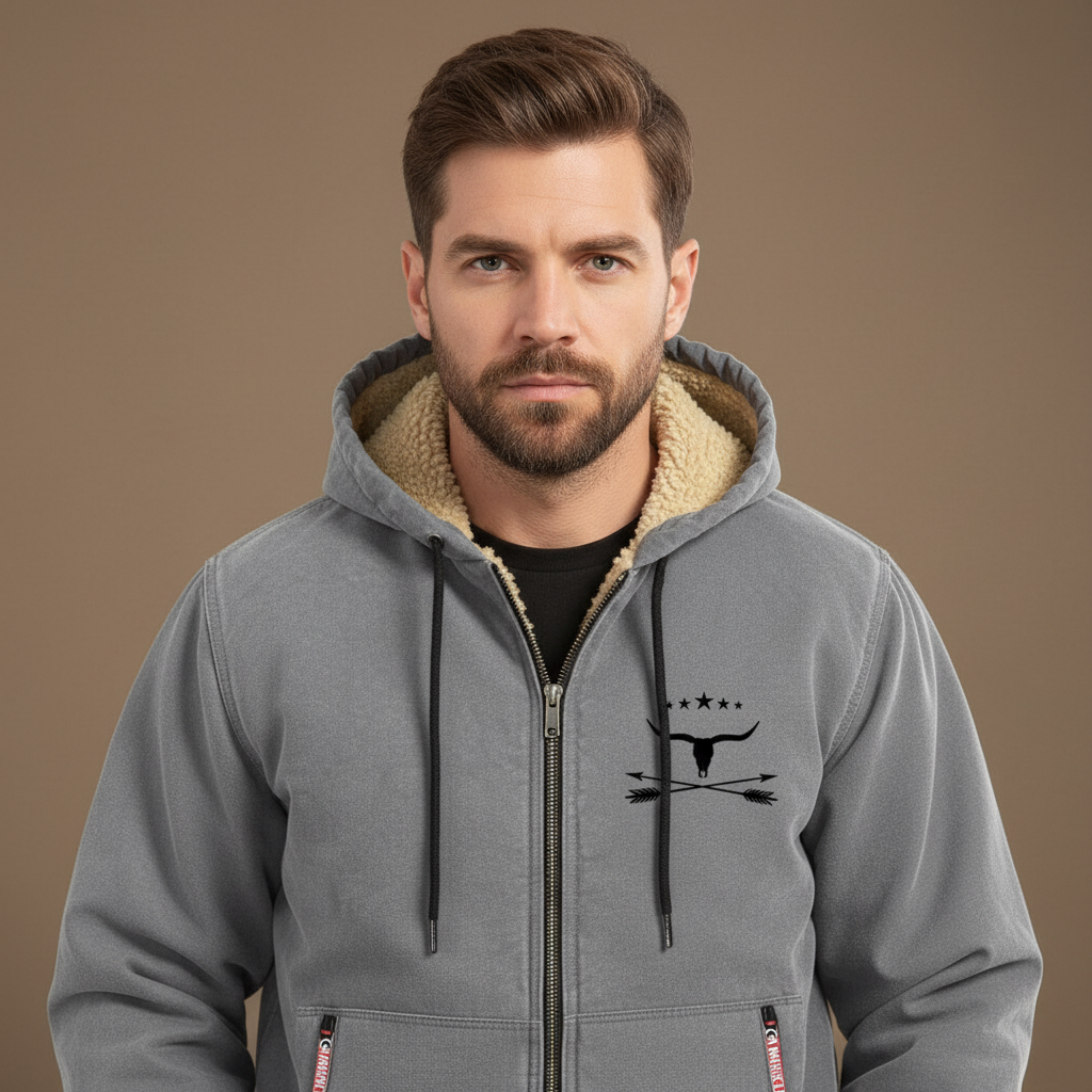 Men’s Hooded Sherpa-Lined Jacket – Warm Winter Outerwear | Soft Insulated Comfort