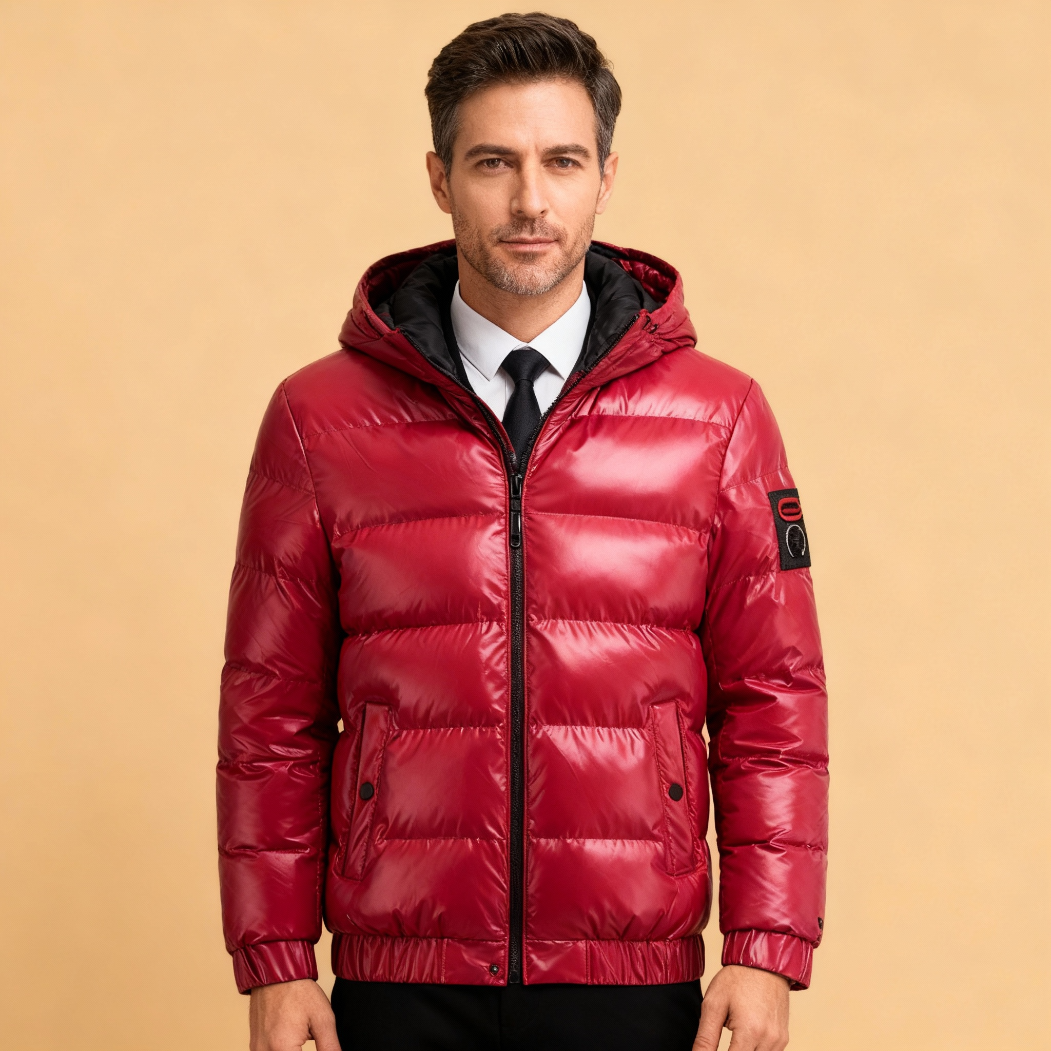 Windproof Men’s Puffer Jacket – Quilted Insulated Shell