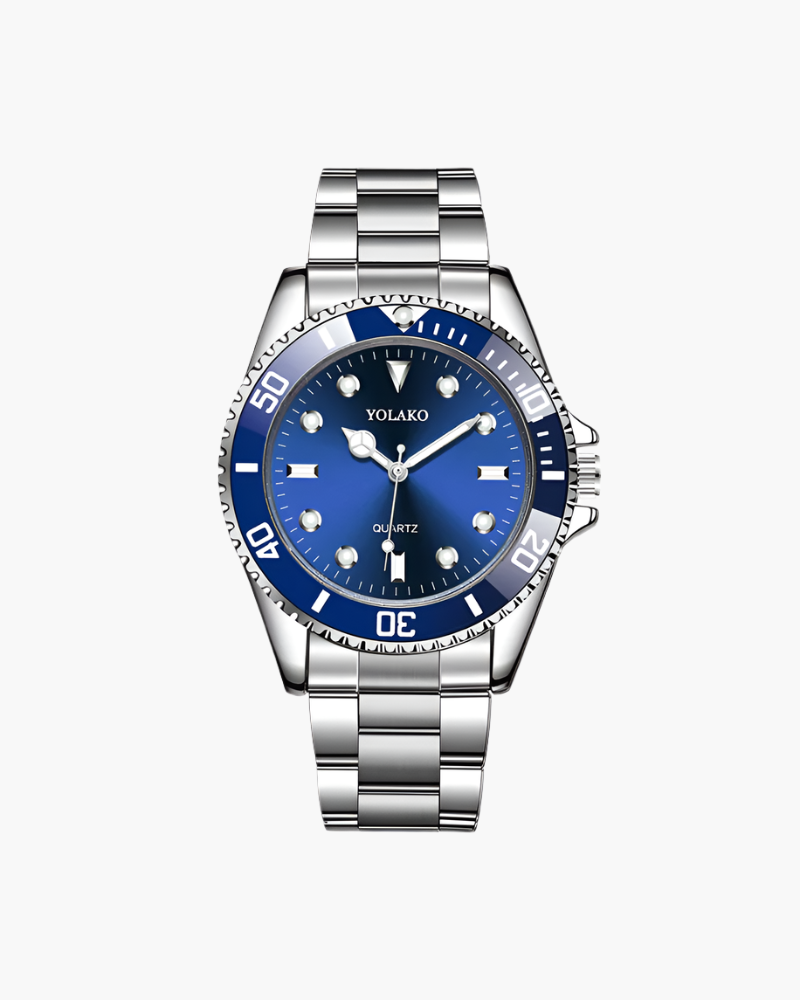 Yoloka Men Elegant All Day Stainless Steel Quartz Watch