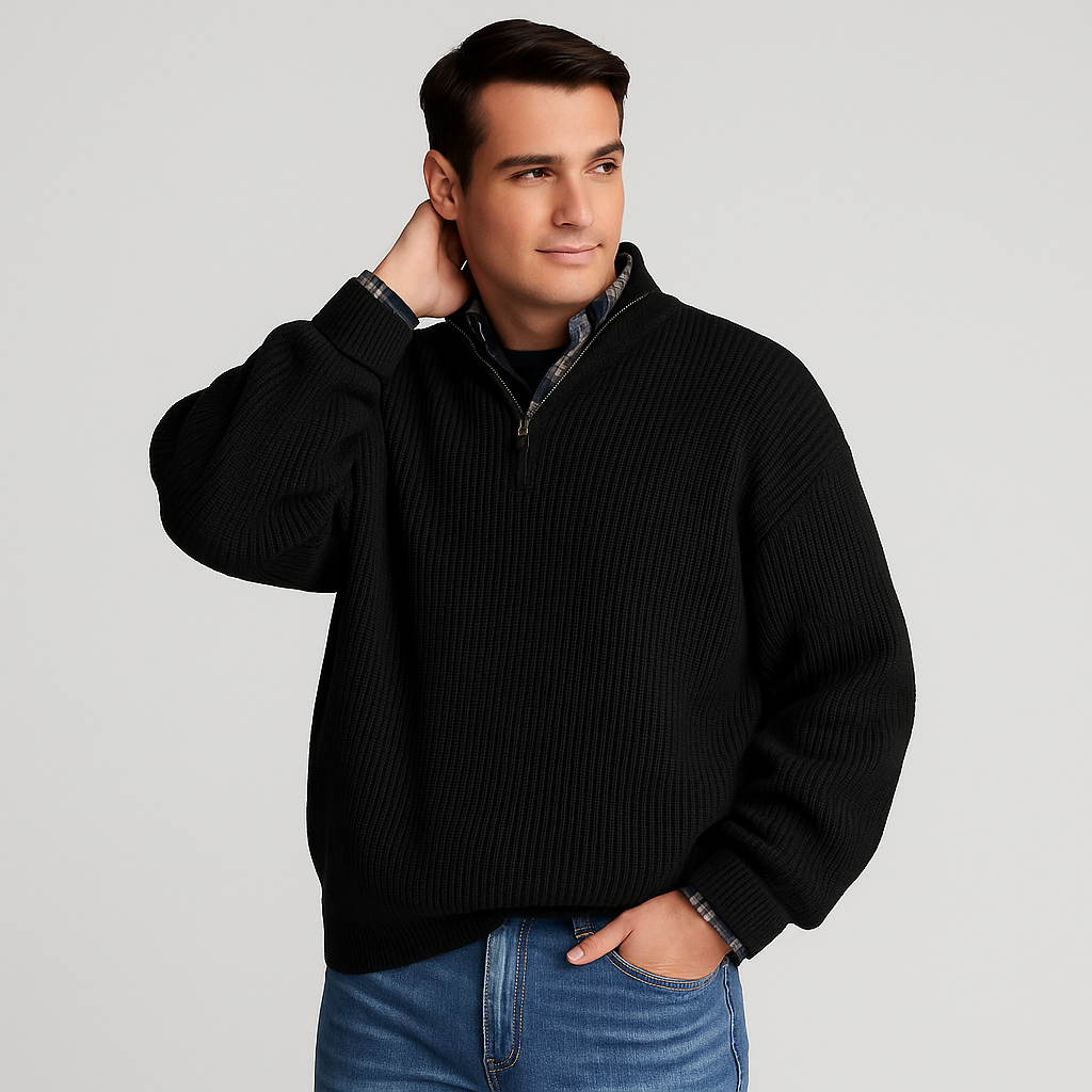 Elegant Men’s Wool Sweater – Classic Autumn Knitwear