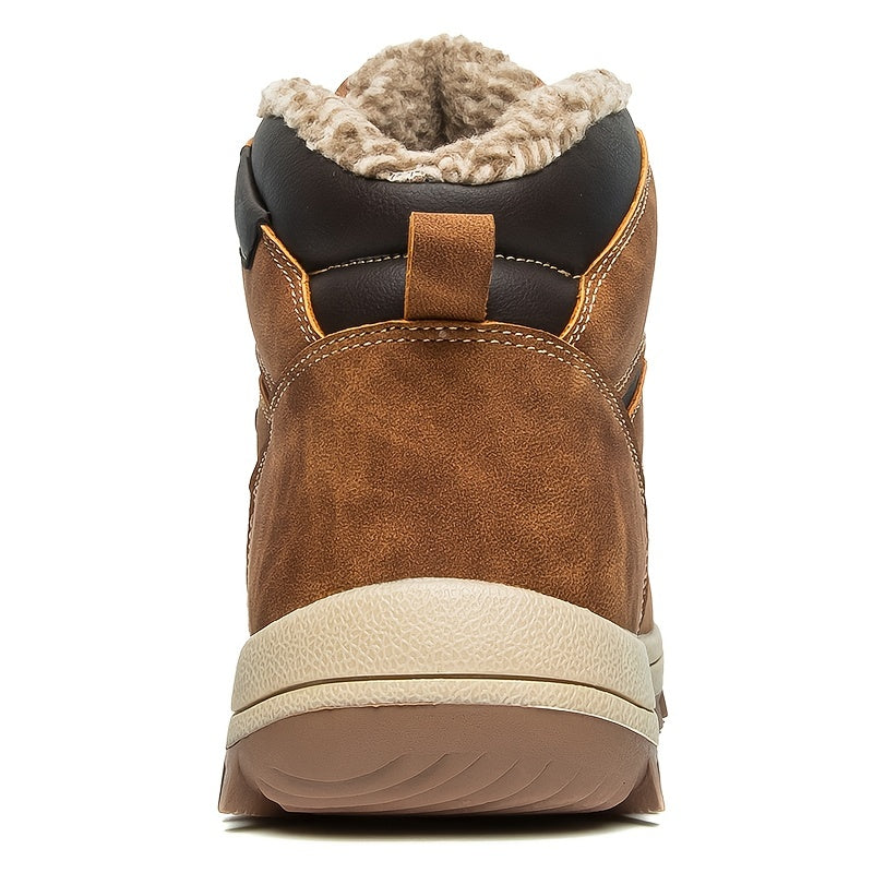 Outdoor Climbing Shoes - Men's Snow Boots with Slip-Rubber Sole and Fleece Lining