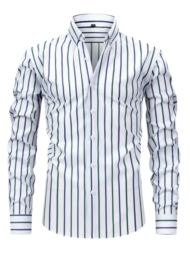 Hugo Men’s Striped Button-Up Shirt Blouse