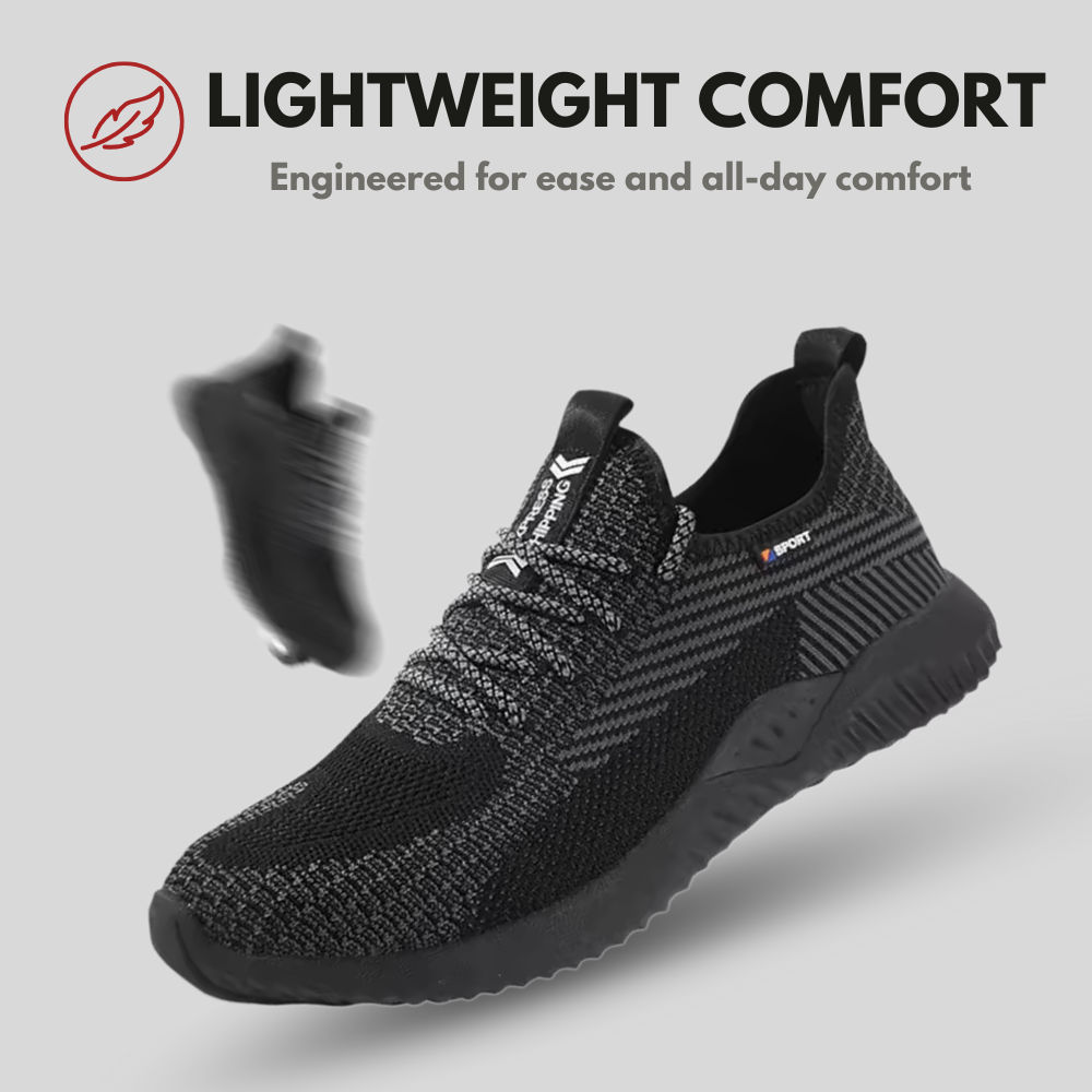 Men’s Lightweight Safety Shoes – Steel Toe Work Sneakers with Slip-Resistant Sole