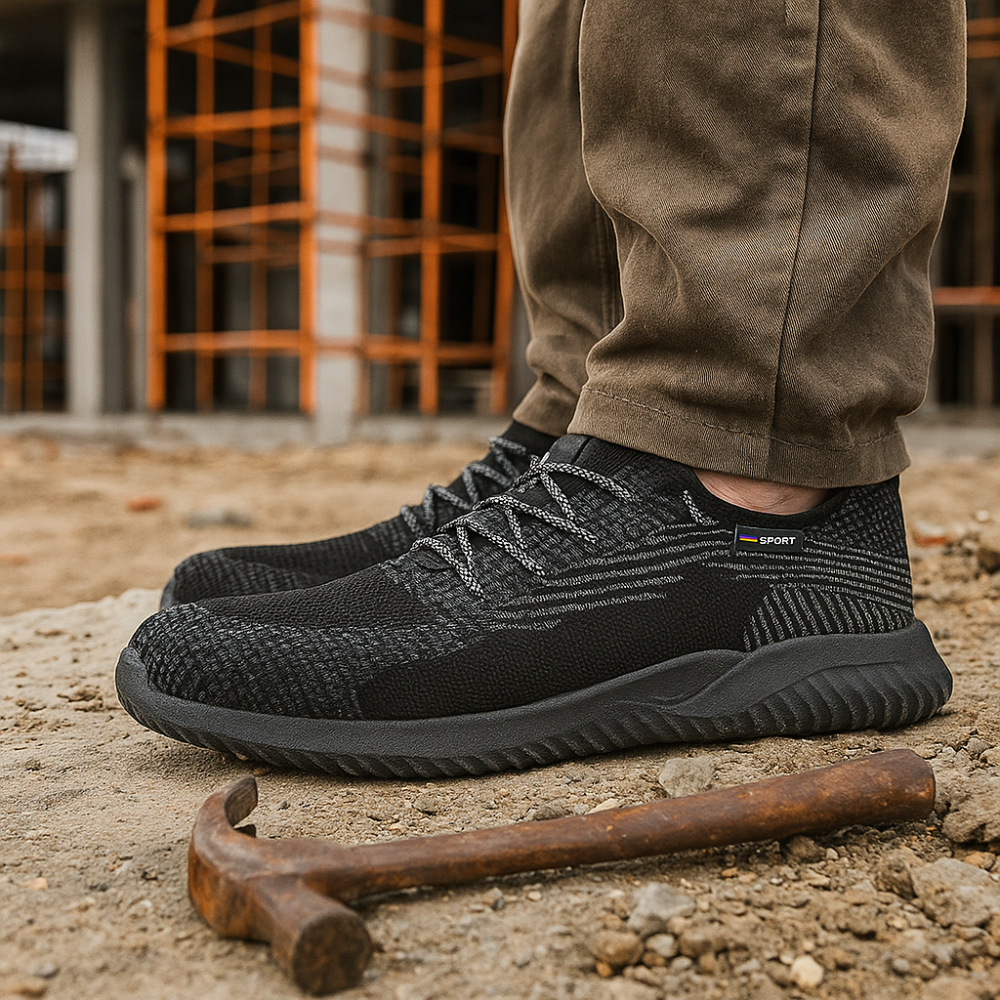 Men’s Lightweight Safety Shoes – Steel Toe Work Sneakers with Slip-Resistant Sole