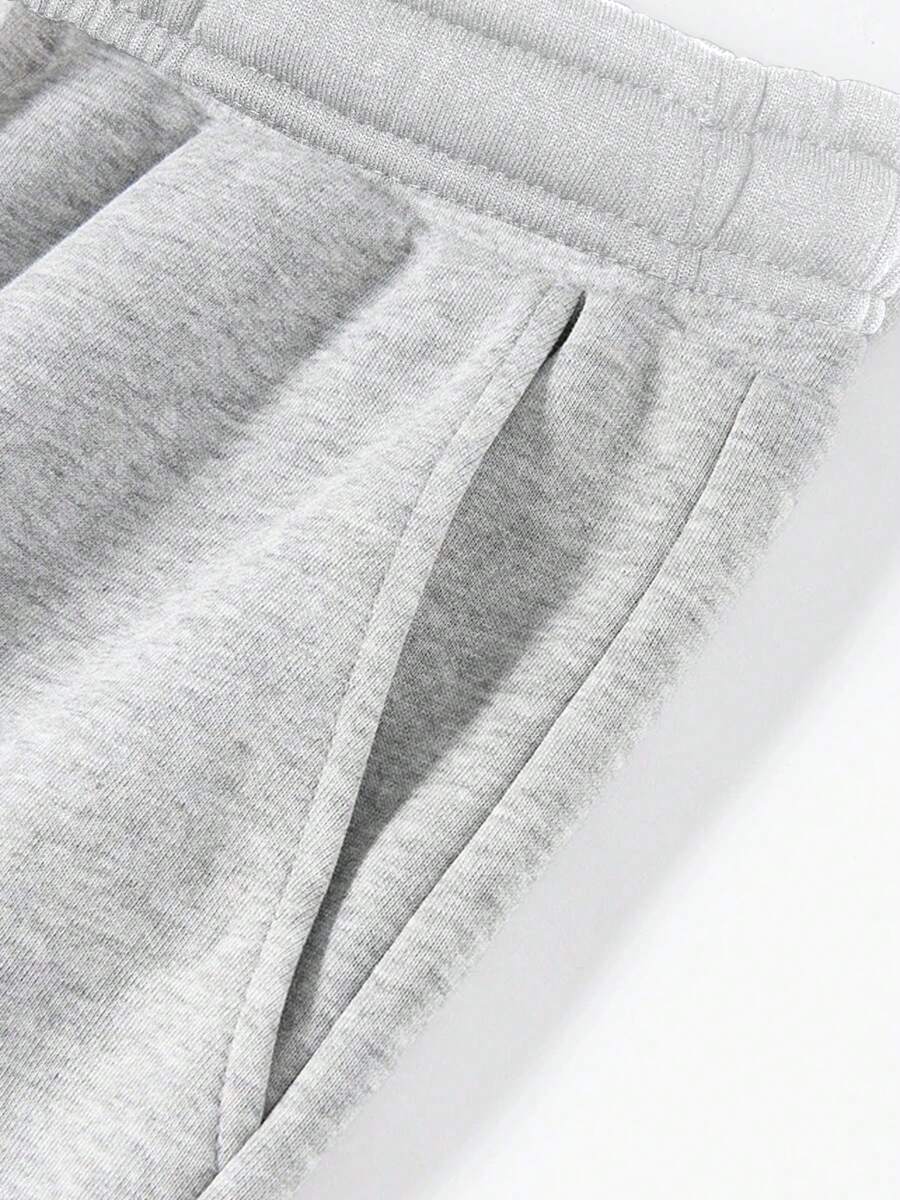 Men’s Two-Piece Grey Hoodie Set | Comfortable Streetwear Tracksuit