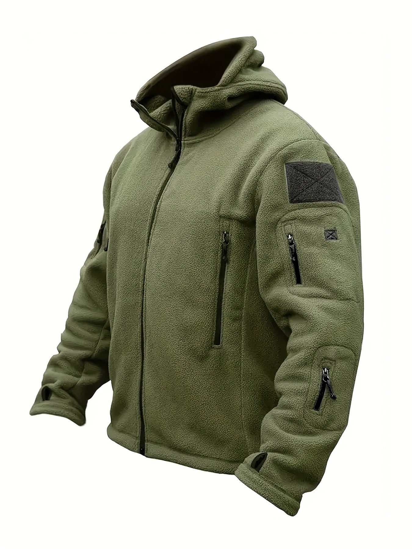 Men’s Fleece-Lined Hooded Jacket – Warm Winter Coat for Outdoor Comfort