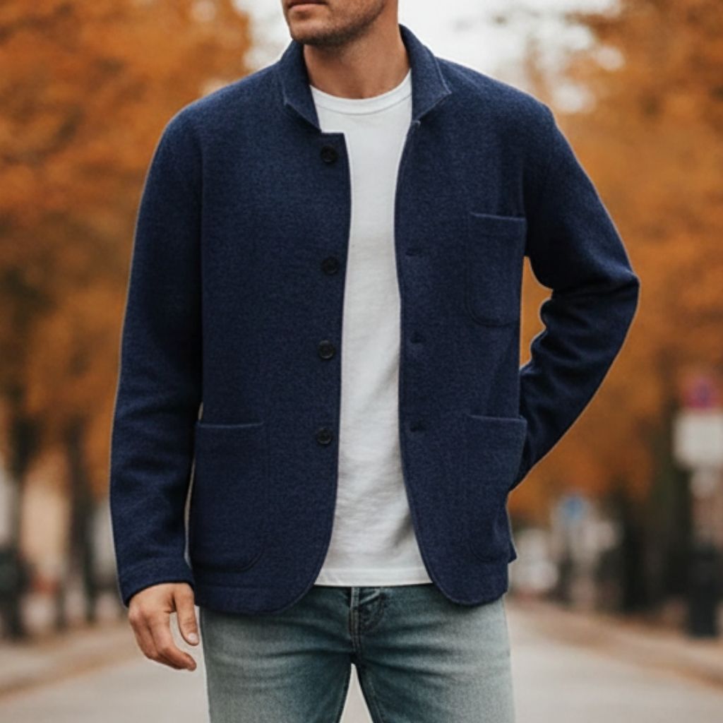 Wool Button Knit Cardigan Men