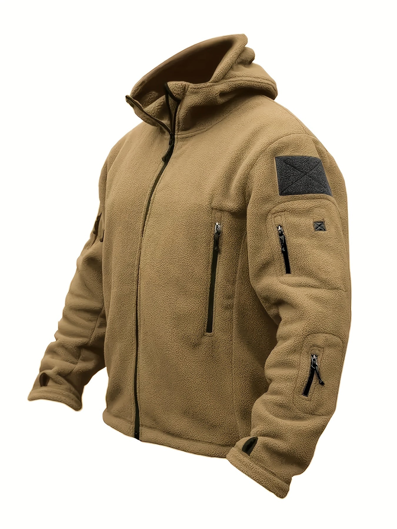 Men’s Fleece-Lined Hooded Jacket – Warm Winter Coat for Outdoor Comfort
