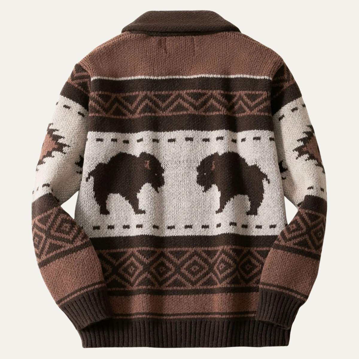 The Andrews Men's Retro Buffalo Print Winter Cardigan