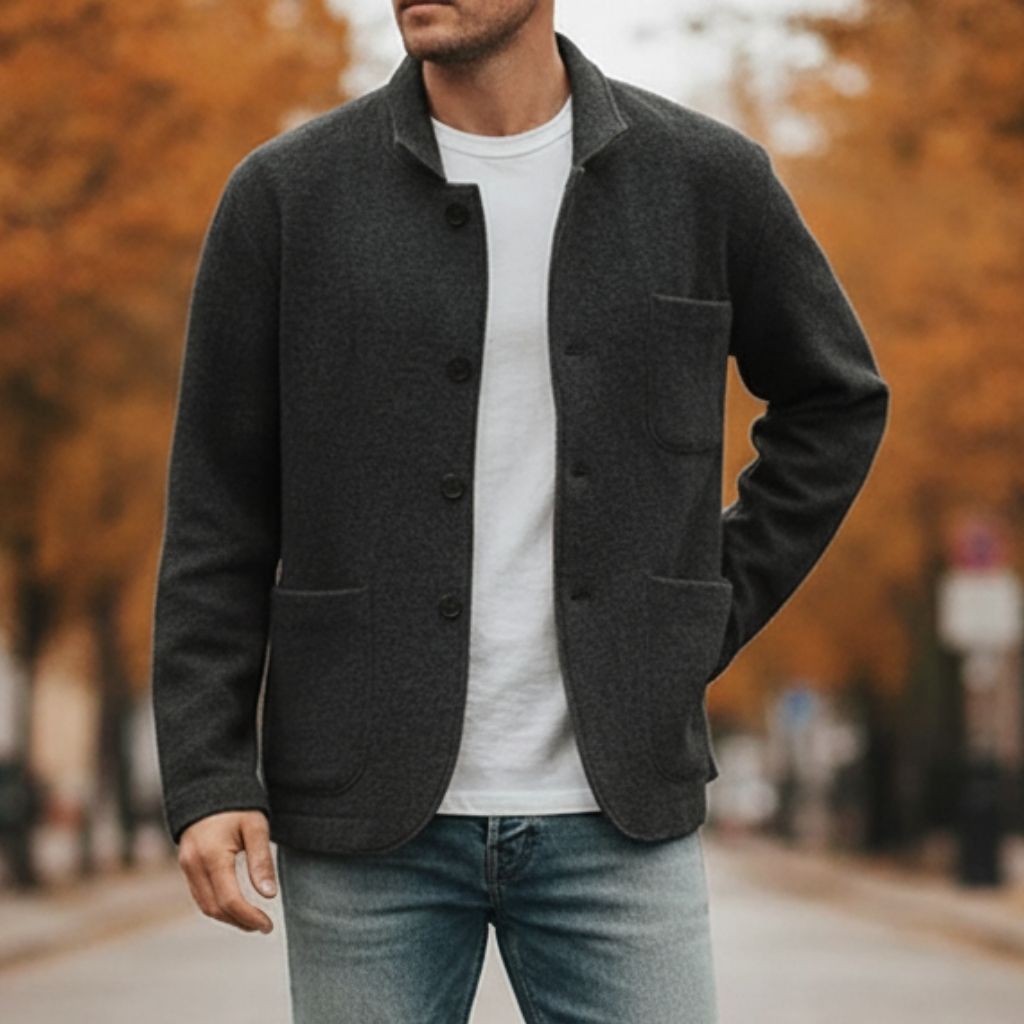 Wool Button Knit Cardigan Men