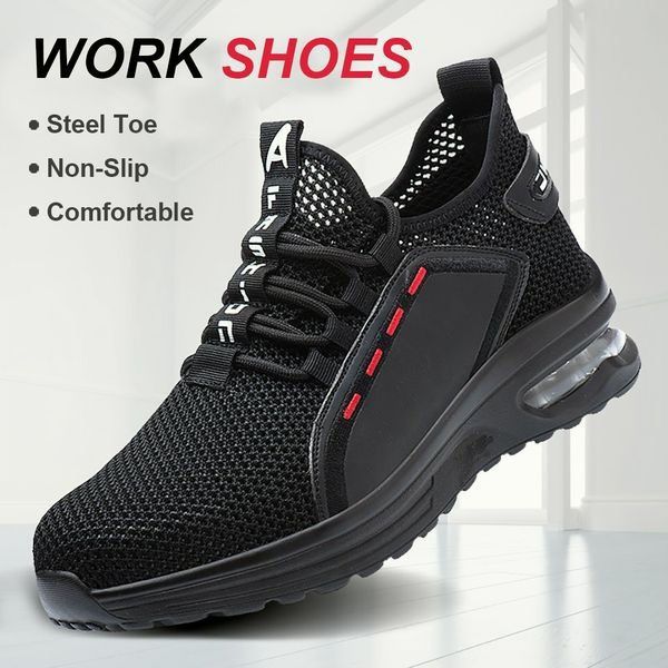 Ultra-Light Breathable Steel Toe Work Shoes – Non-Slip Safety & All-Day Comfort