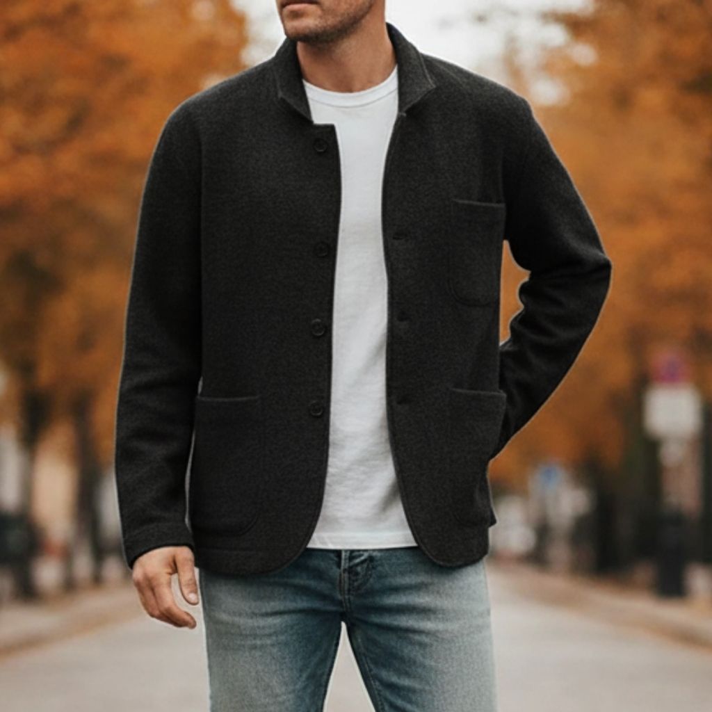 Wool Button Knit Cardigan Men
