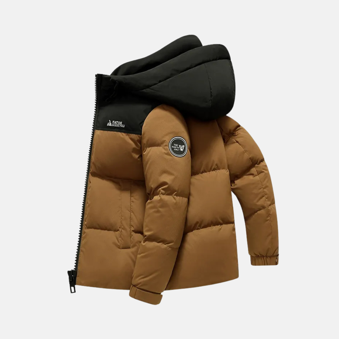 Hooded Puffer Zip Jacket | Men's Quilted Winter Outdoor Jacket