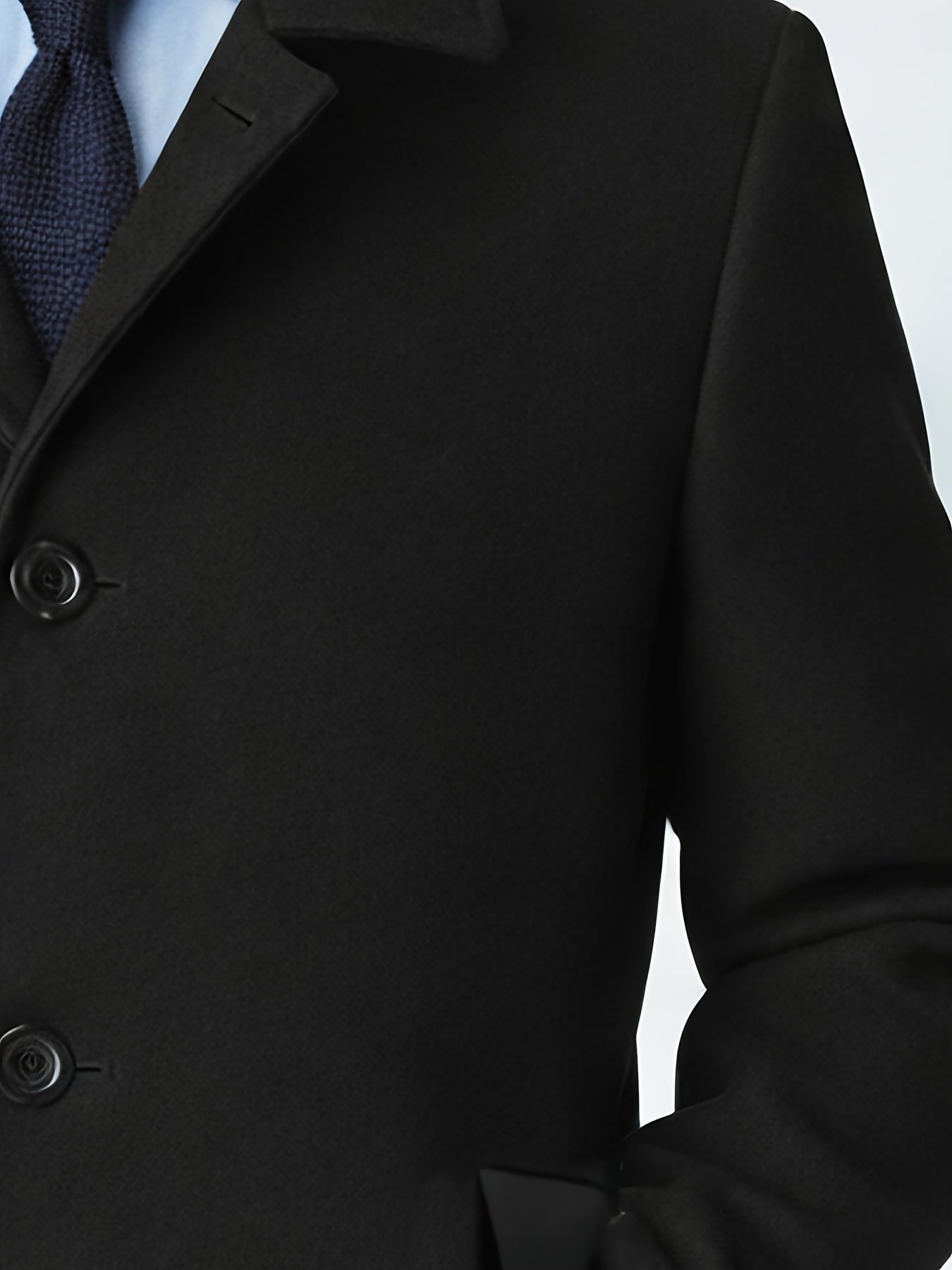 Men's Black Light Business Mid-Length Trench Coat for Autumn and Winter - British Style