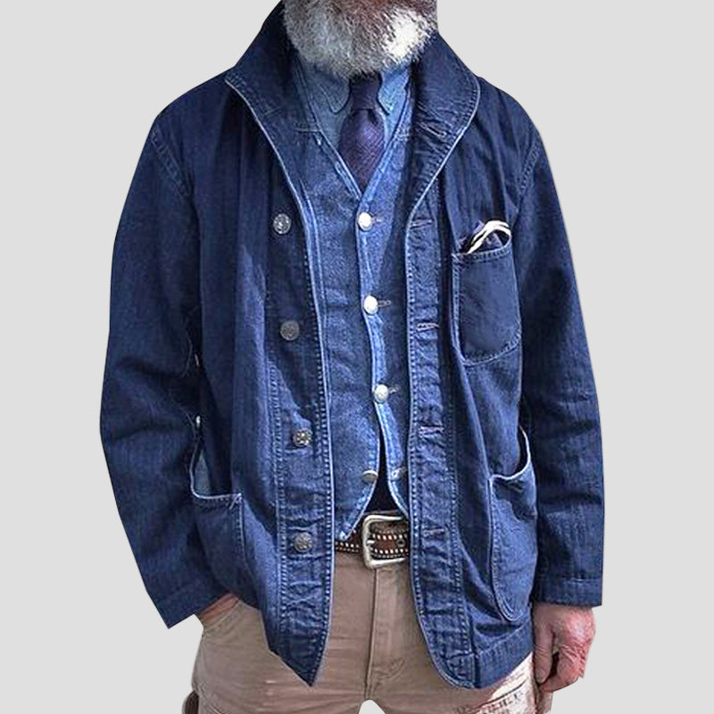 Blake | Vintage Denim Multi-Pocket Lightweight Jacket